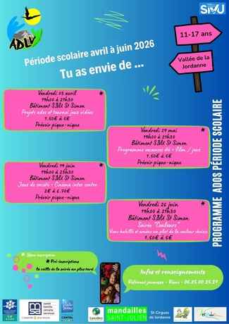 26 04 à 06- Programme période scolaire avril juin SIVU Jeunesse